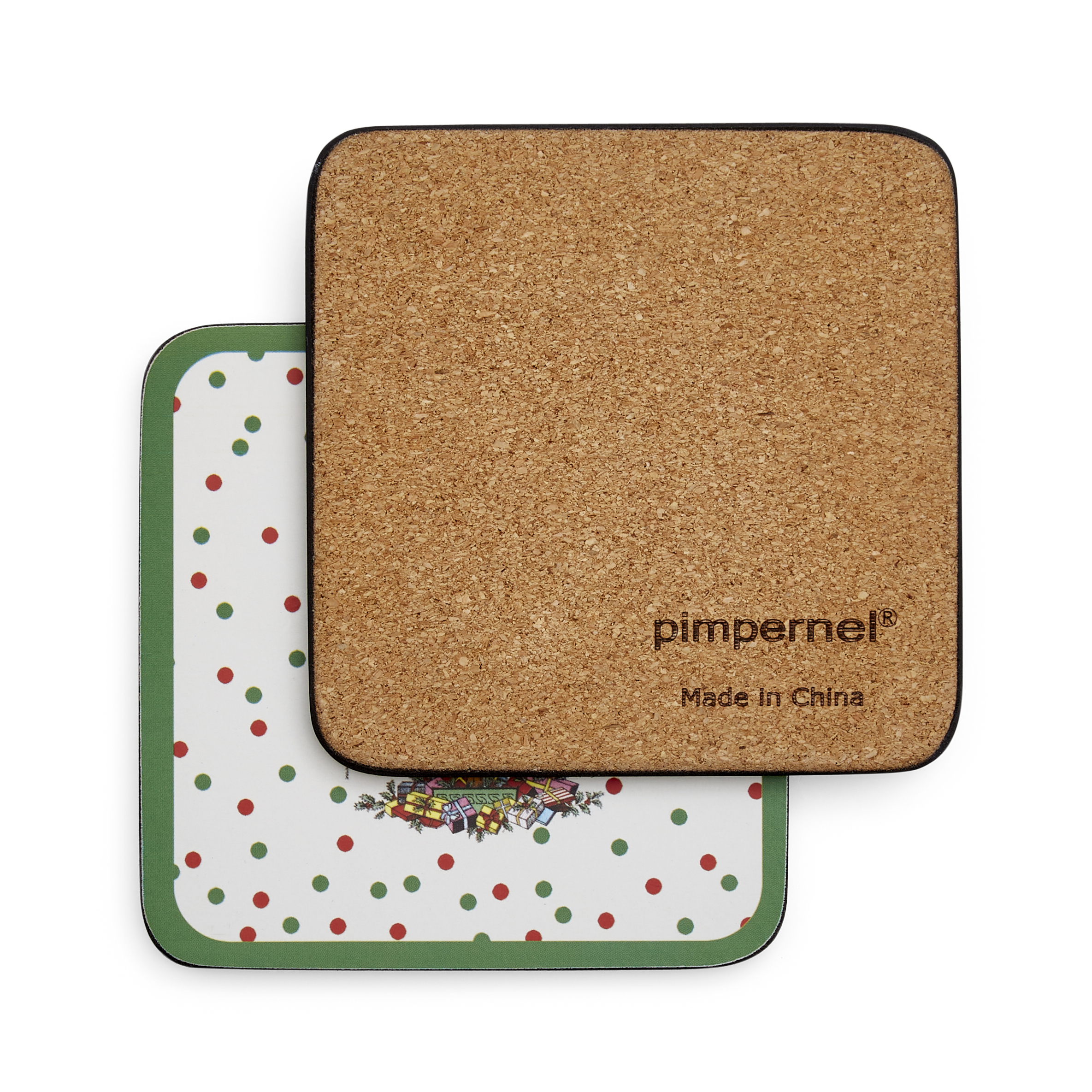 Christmas Tree Polka Dot Coasters Set of 6 image number null